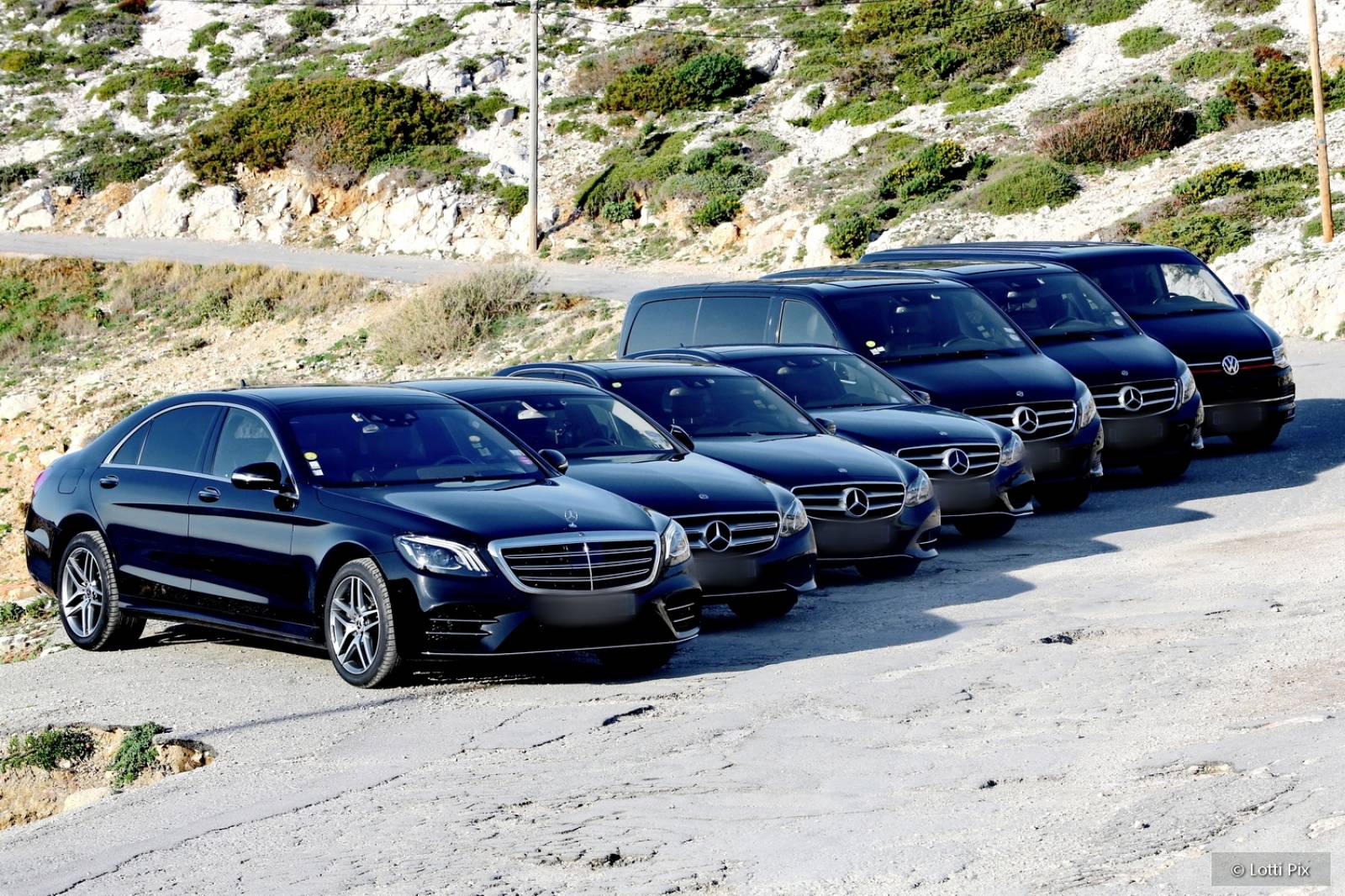 Notre Flotte de véhicules Mercedes avec Chauffeurs Privés sur Marseille / Provence